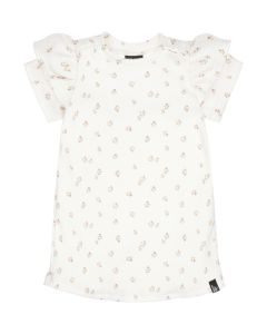 A-lijn jurkje belly brown flowers rib (off white)