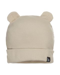 Beren mutsje rib (beige)