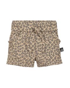 Double ruffle short rib leopard