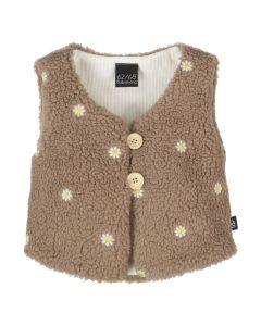 Bodywarmer flowers beige