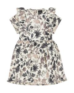 High waist dress bohemian flowers Midnight Short sleeve
