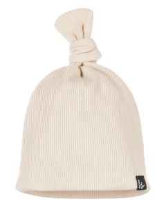 Knot mutsje rib (sand) 0-3 mnd
