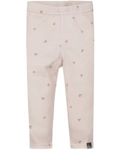 Legging rib hartjes (licht roze)