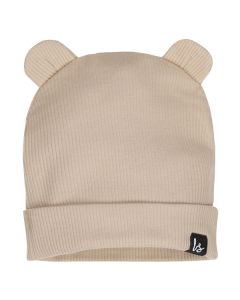 Beren mutsje rib (donker beige)