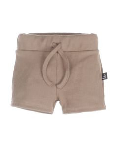 Rib jersey short brown