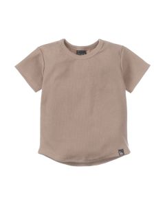 Rib jersey t-shirt brown