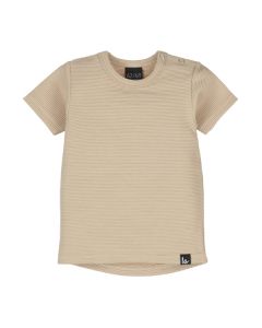 Rib t-shirt (rounded back) (beige)