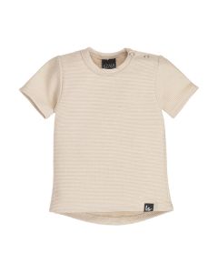 Rib t-shirt (rounded back) (sand)
