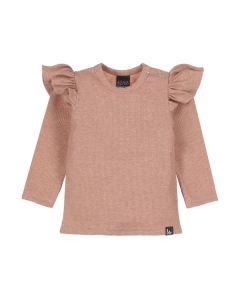 Ruffle longsleeve rib gemeleerd clay pink