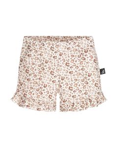 Ruffle short leopard off-white