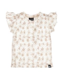 Ruffle sleeves t-shirt jasmine flower