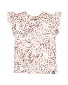 Ruffle sleeves t-shirt small floral flowers