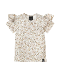 Ruffle t-shirt blooms peach pink