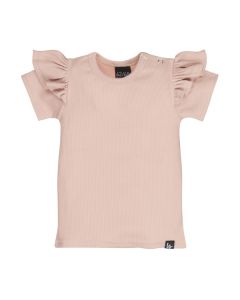 Ruffle t-shirt rib (roze)