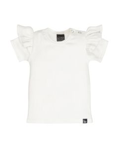 Ruffle t-shirt rib ecru