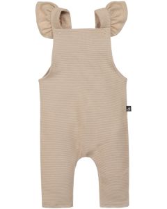 Ruffle tuinpakje rib beige