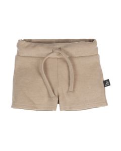 Rib jersey short gemeleerd sand