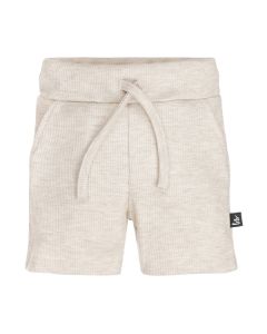 Short with pockets rib jersey gemeleerd sand