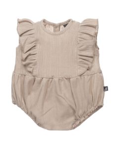 Summer ruffle playsuit pointelle (beige)