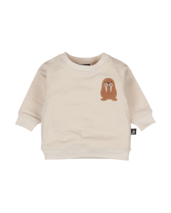 Sweater walrus geborduurd (sand)