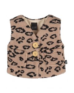 Bodywarmer teddy leopard