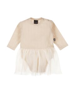 Tutu romper pointelle beige