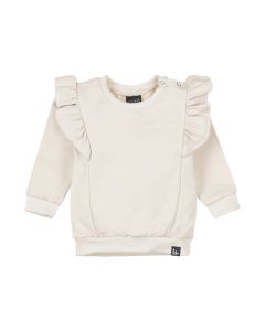 Vertical ruffle sweater sand