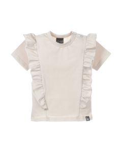 Vertical ruffle t-shirt sand