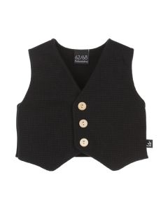 Wafel gilet (zwart) 