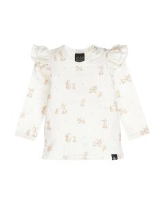 Double ruffle longsleeve rabbits offwhite