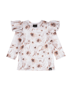 Ruffle longsleeve elle cream rib