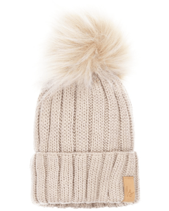 Pompom mutsje (sand)