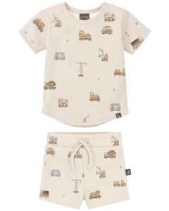 Outfit rib jersey set hijskraantjes