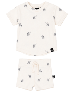 Outfit rib jersey set olifantjes