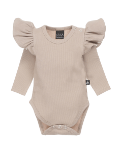 Ruffle romper rib (beige)
