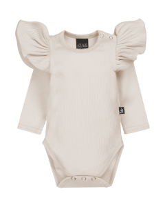 Ruffle romper rib sand