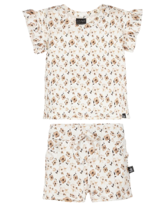 Outfit ruffle summer rib flowers