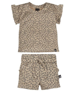 Outfit ruffle summer rib leopard