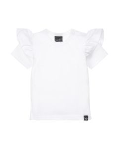 Ruffle t-shirt wit