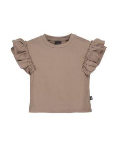 Loose fit t-shirt ruffles (taupe)