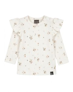 Ruffle longsleeve karla flowers (off white)