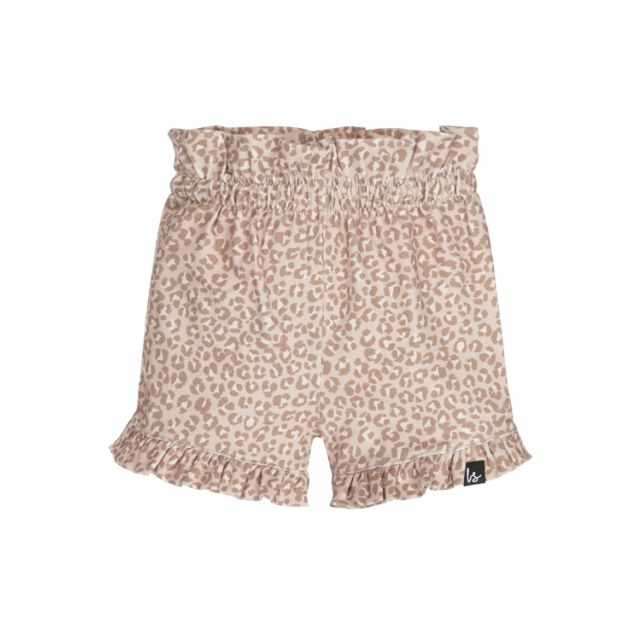 Double ruffle short leopard spots small