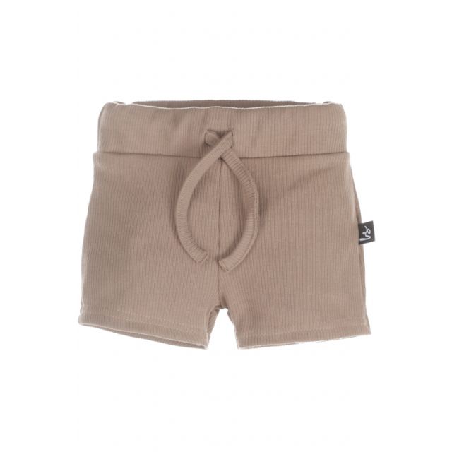Rib jersey short brown