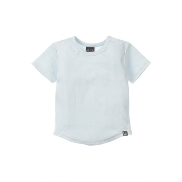 Rib jersey t-shirt light blue