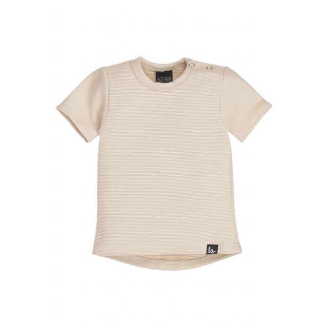 Rib t-shirt (rounded back) (sand)