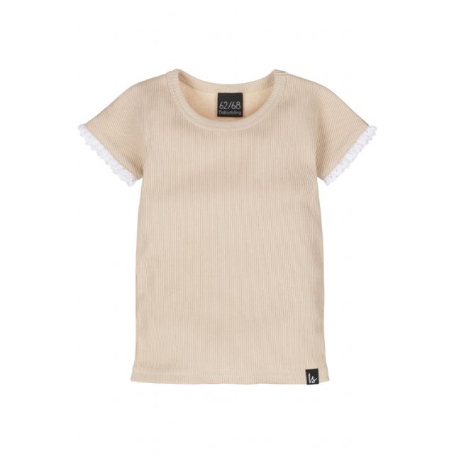 T-shirt lace rib soft sand