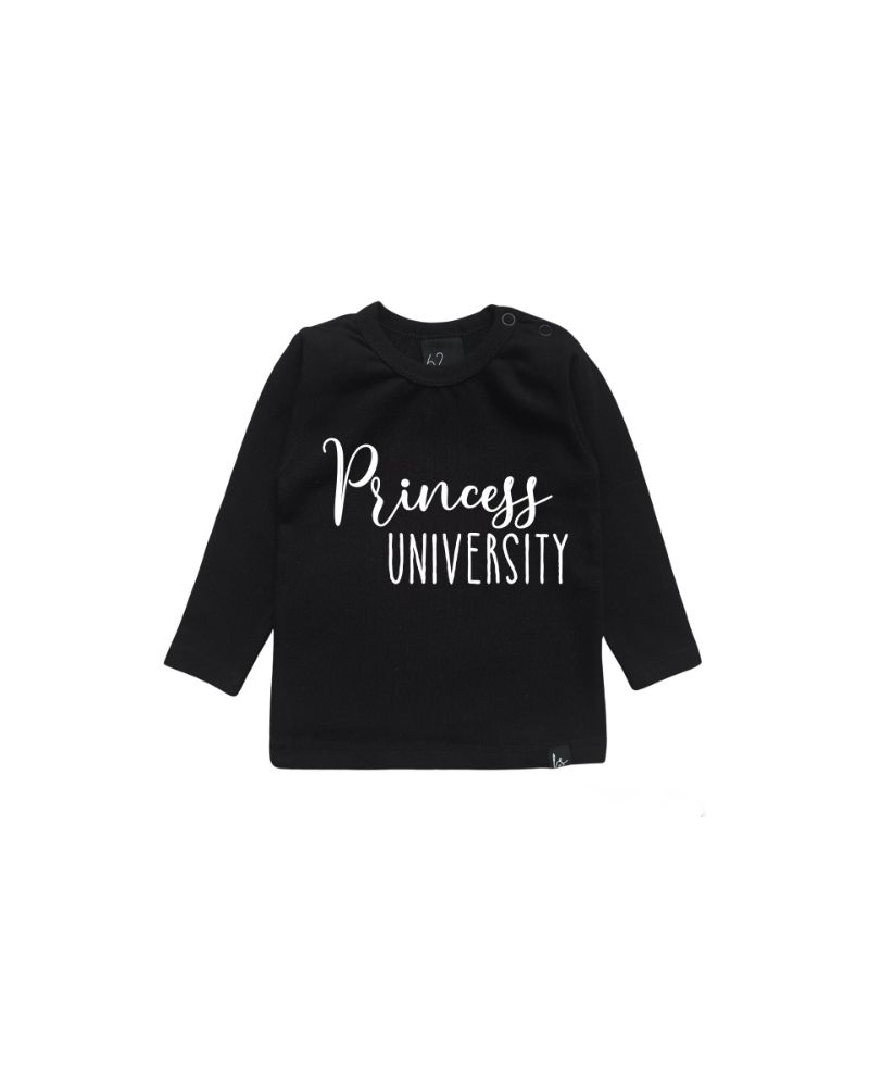 Princess university longsleeve shirt zwart/wit
