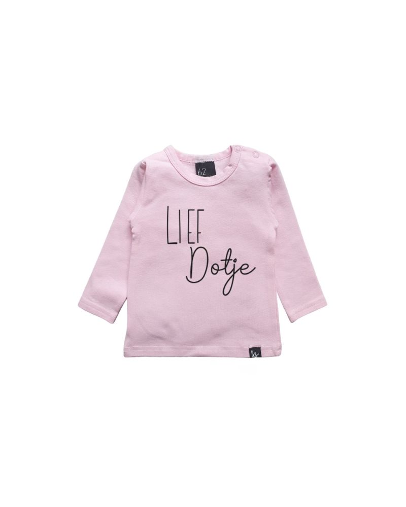 Lief dotje longsleeve roze/zwart