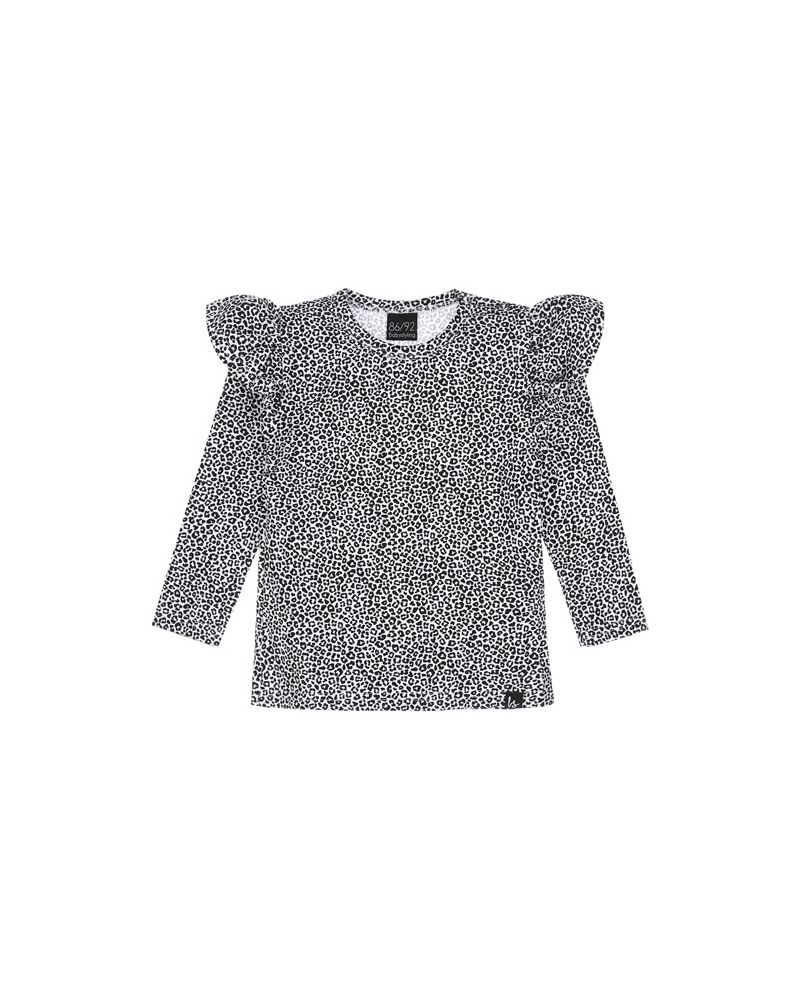 Ruffle longsleeve luipaard (wit)