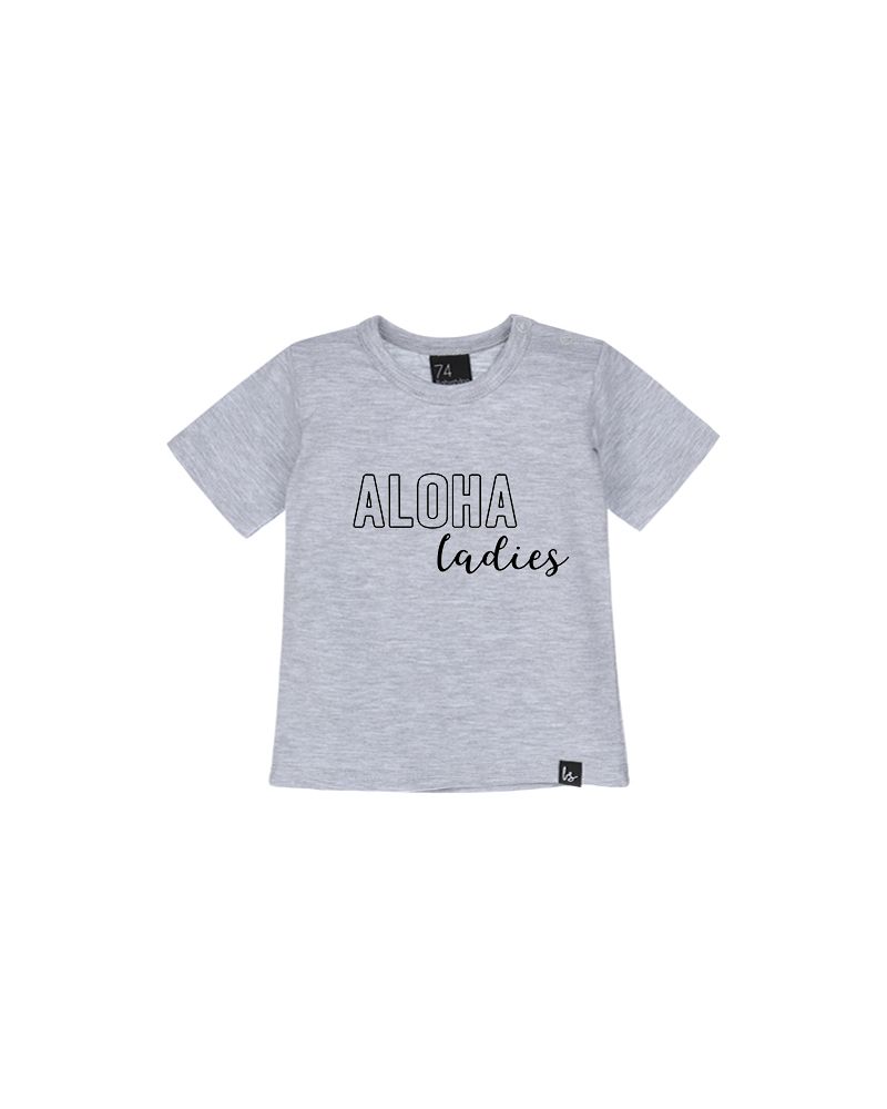 Aloha ladies t-shirt grijs/zwart